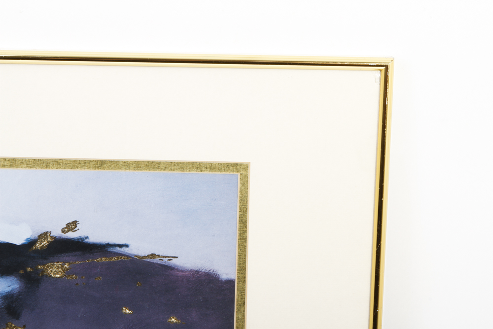 Abstract Offset Lithograph with Gold Leaf Embellishments EBTH